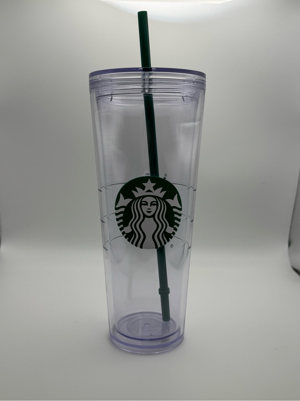 Starbucks Clear Tumbler with Green Logo and Straw